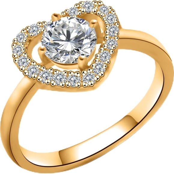 Womens Ring - Pure Silver 14K Gold-Plated - Size 9 - Picture 1 of 2